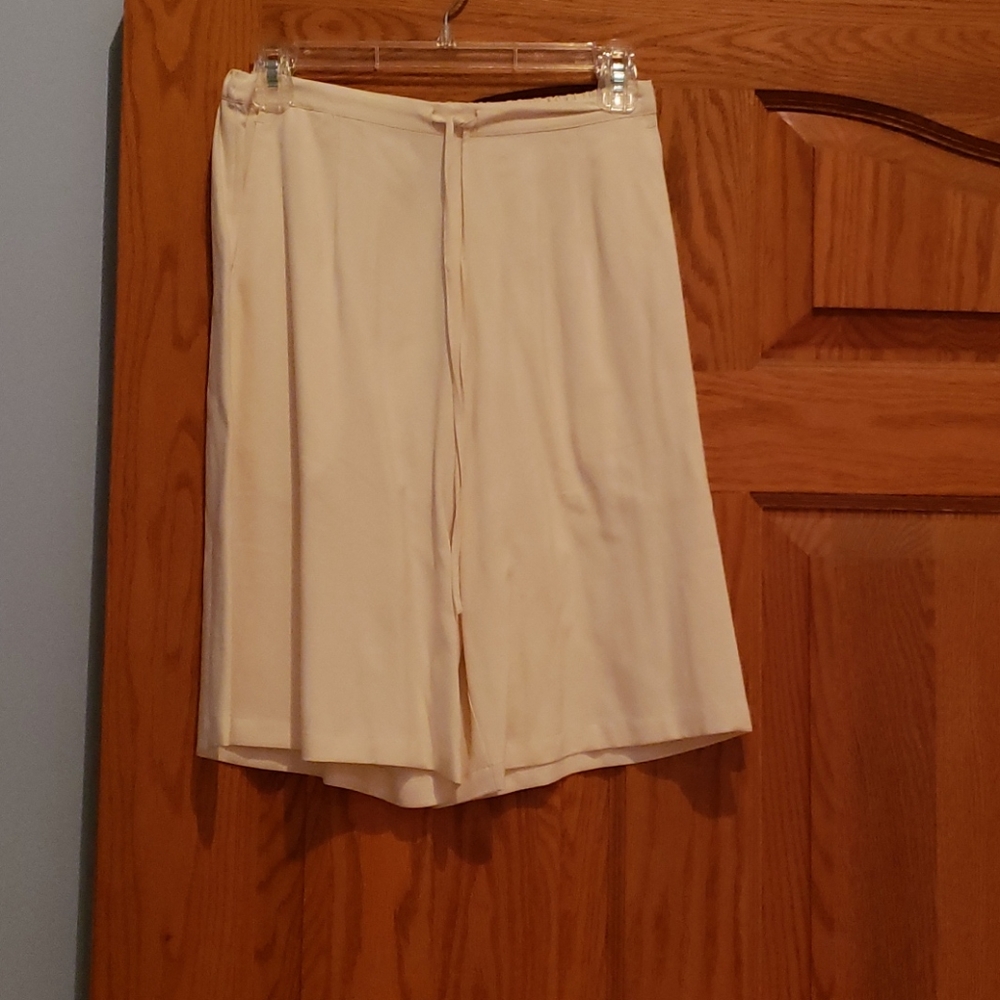 Cream silk shorts